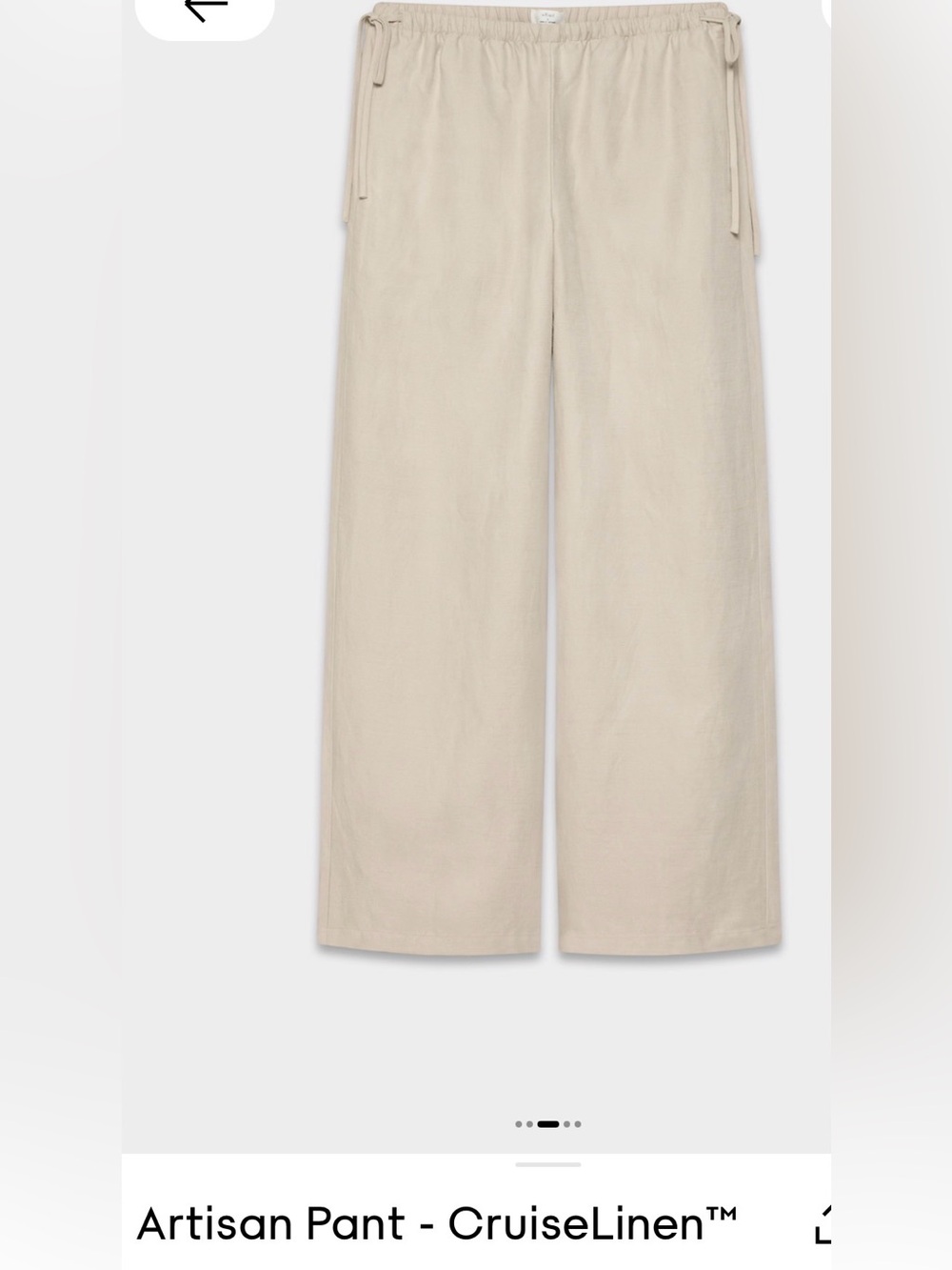 Artisan CruiseLinen™ Wide Leg Pants in Light Beige